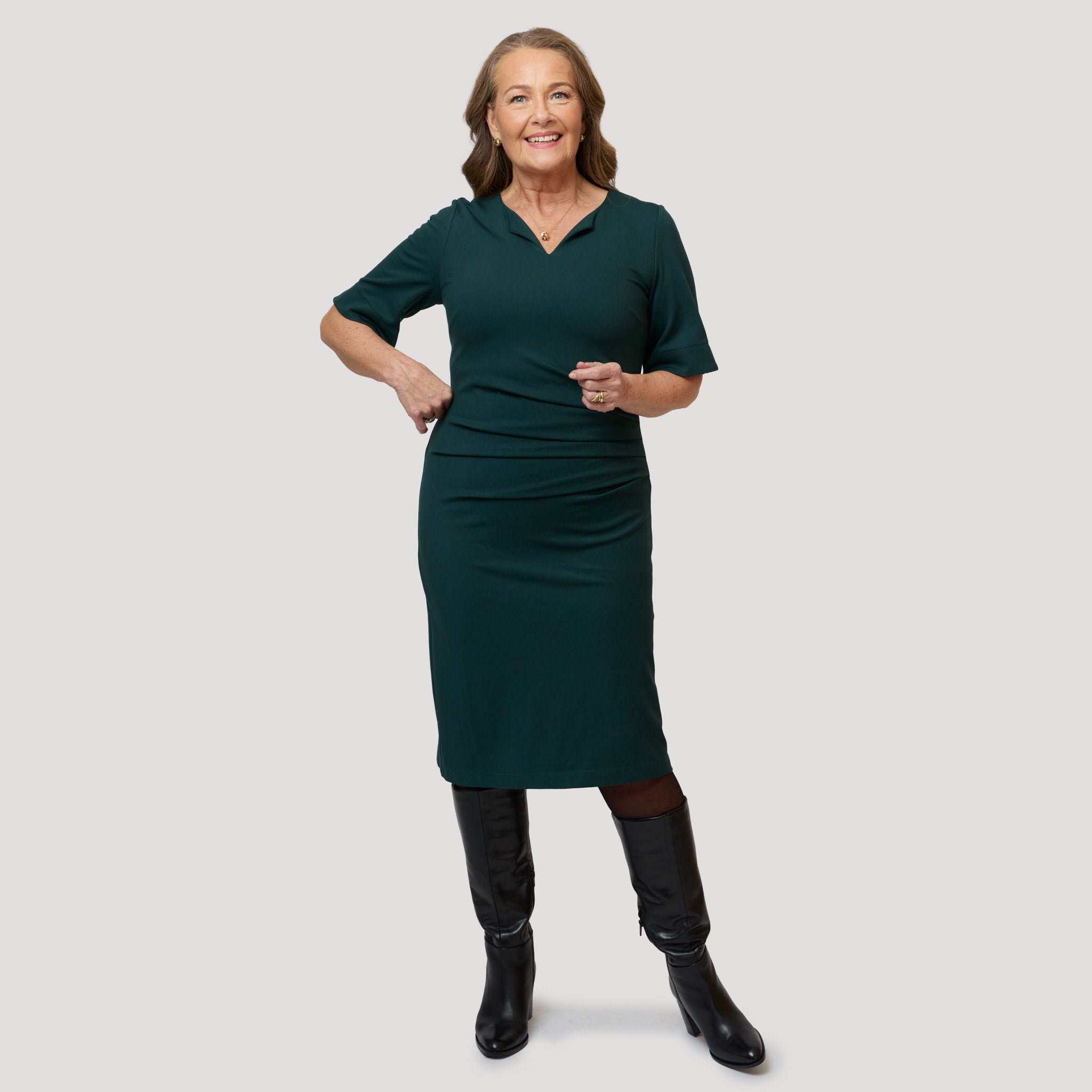 Jenna klänning – Mörkgrön