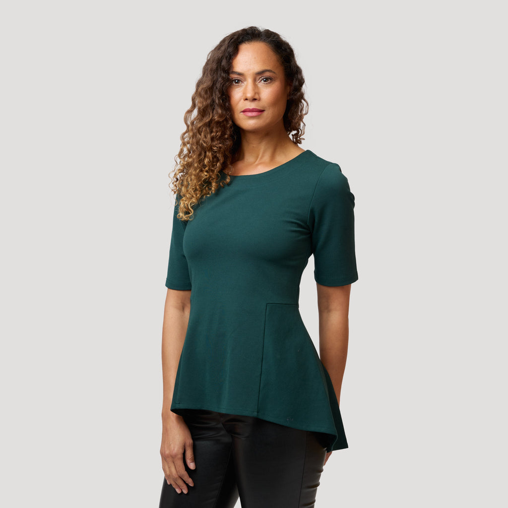 Jenna peplumblus – Mörkgrön