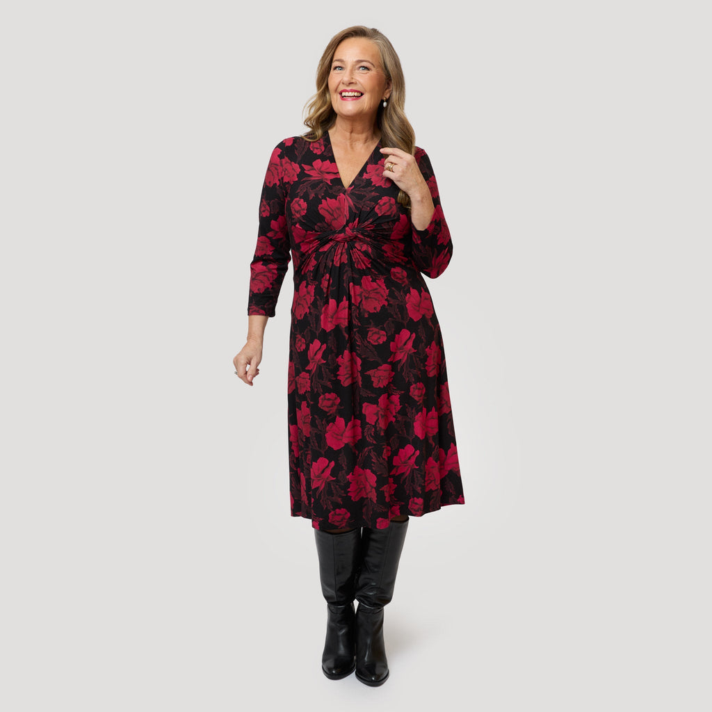 Sasha-klänning – Mörkröd