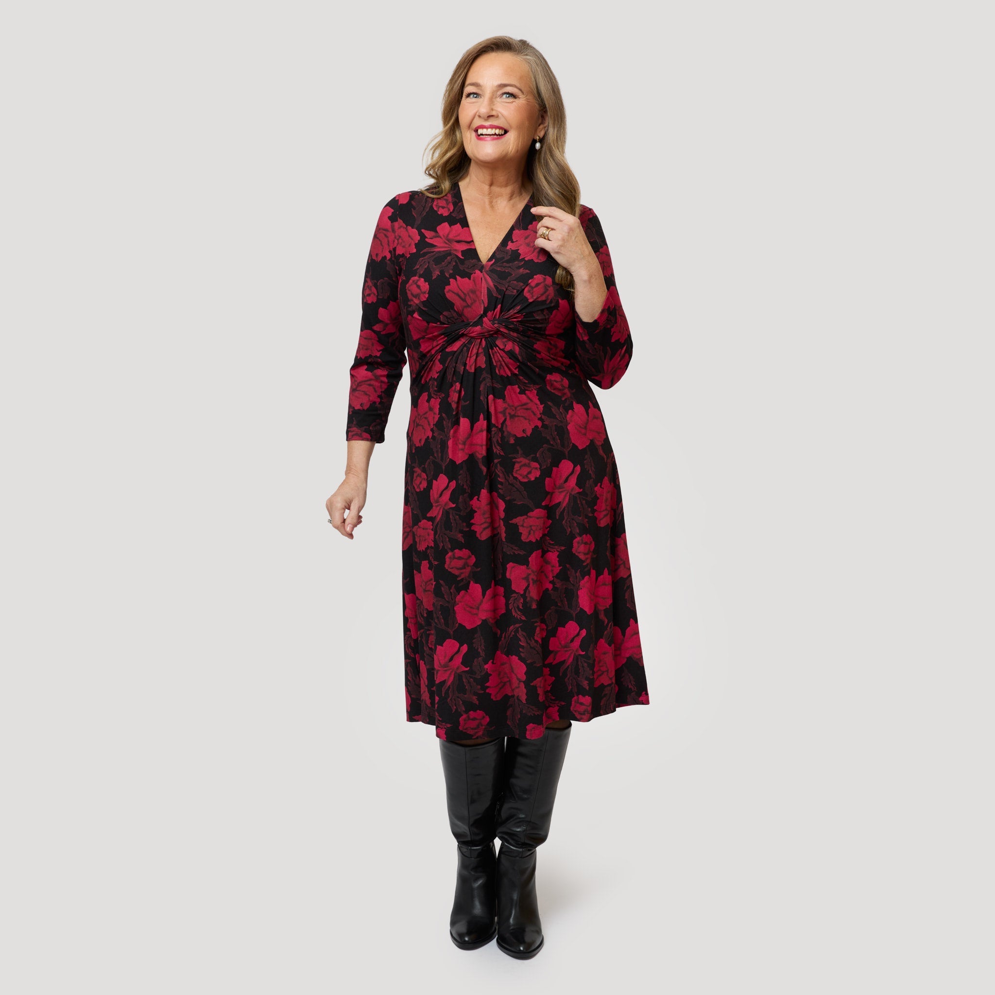 Sasha-klänning – Mörkröd