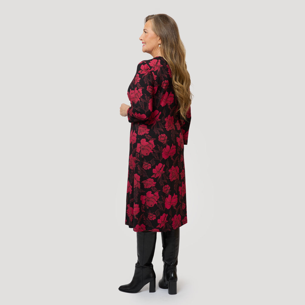 Sasha-klänning – Mörkröd