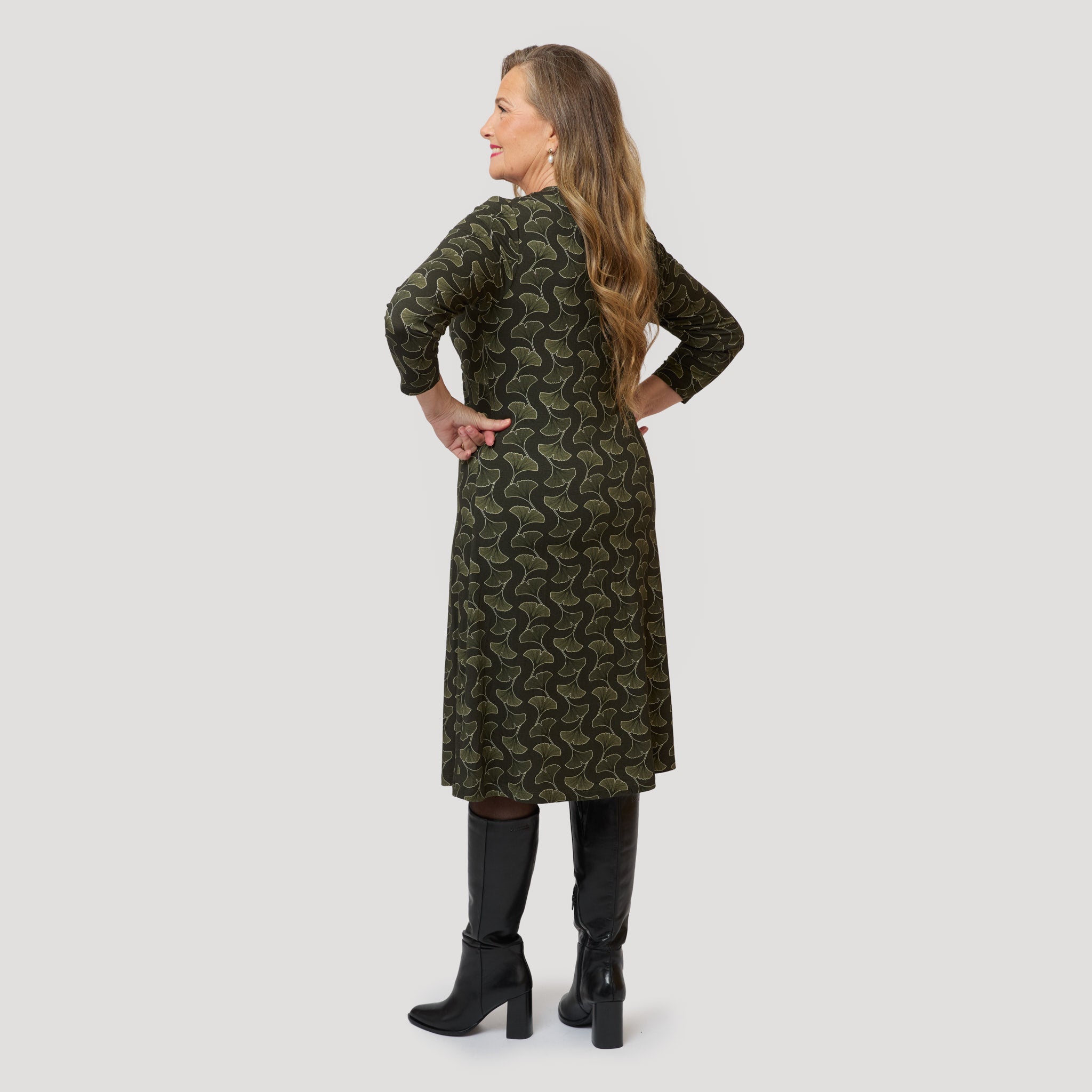 Sasha-klänning – grönt mönster