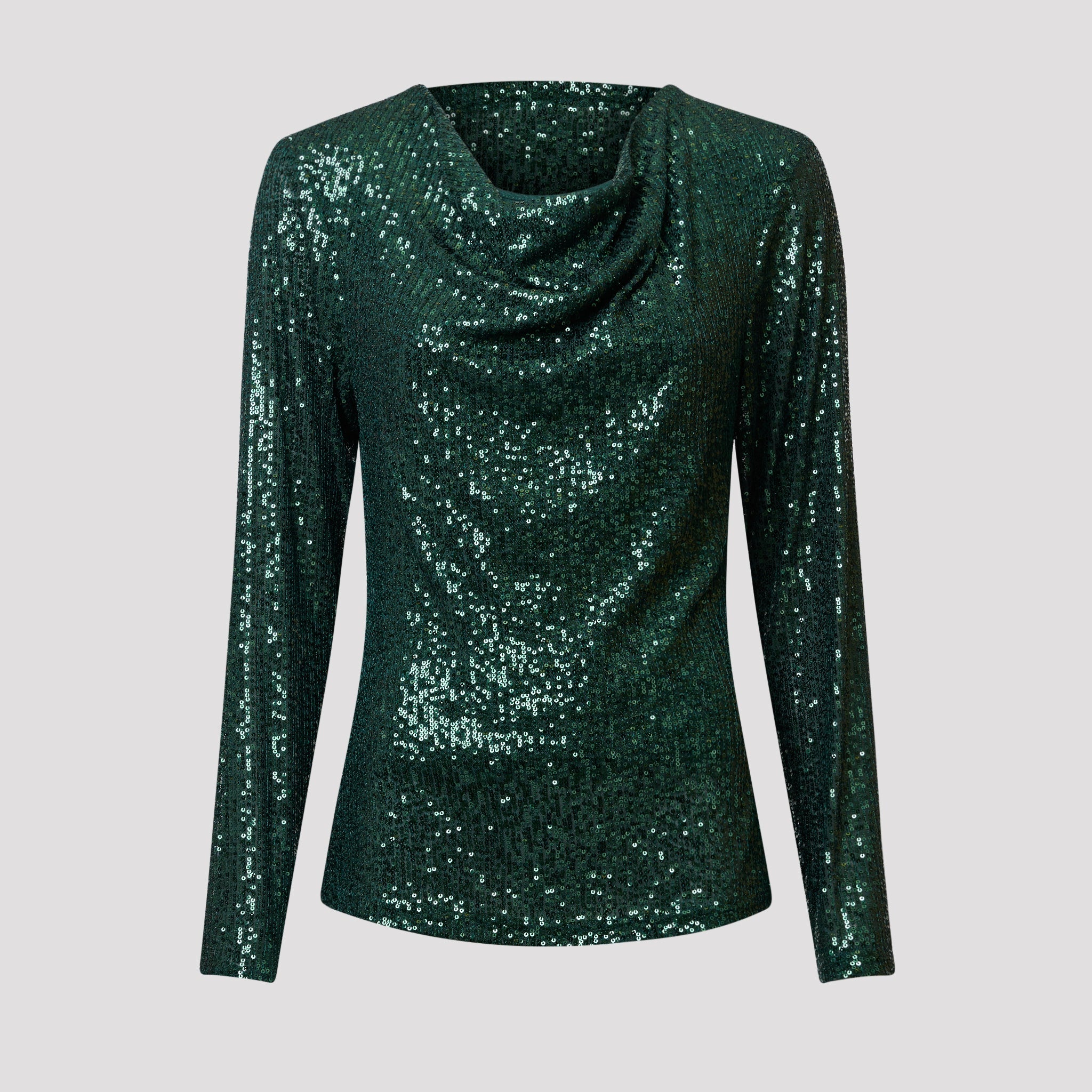 Willow paljettblus – Mörkgrön