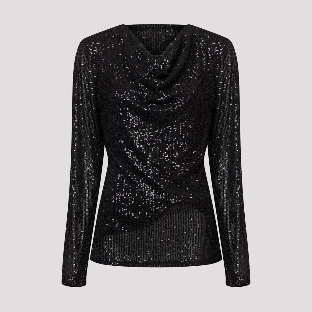 Willow paljettblus – Svart