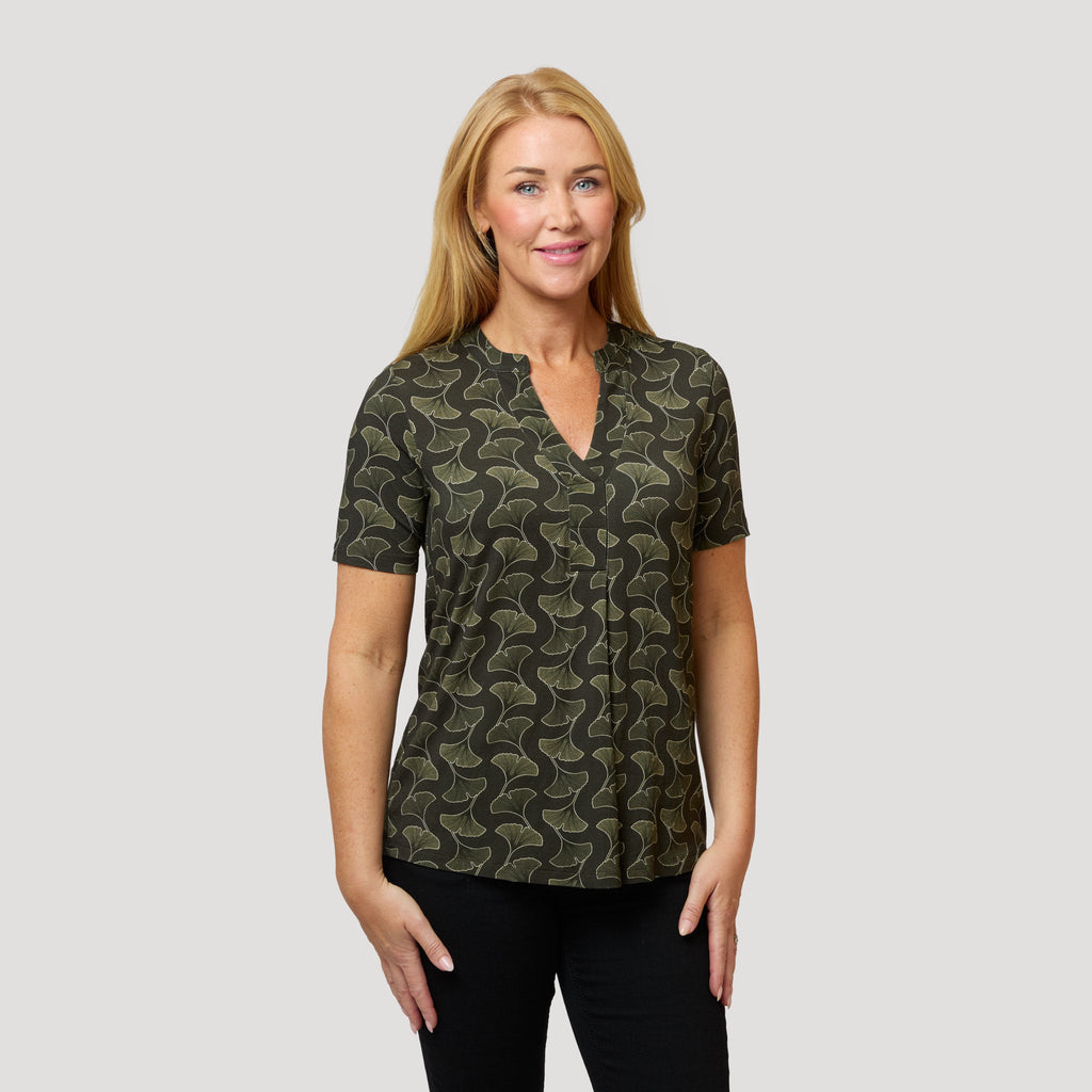 Ylva topp - Grönmönstrad