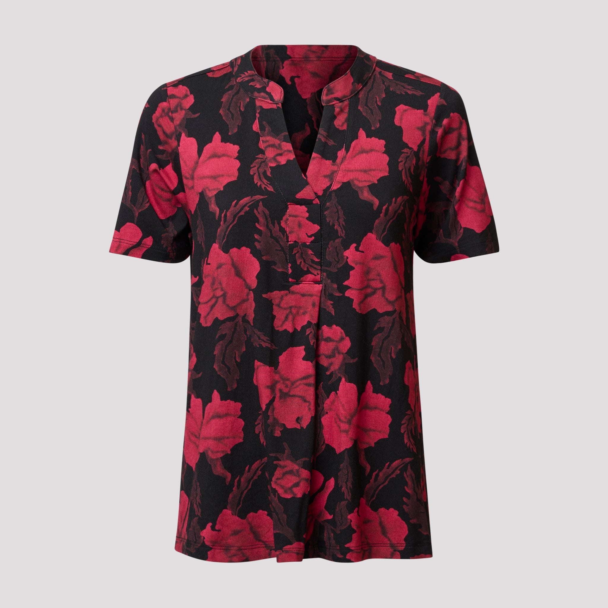 Ylva-top – Svart blommönster