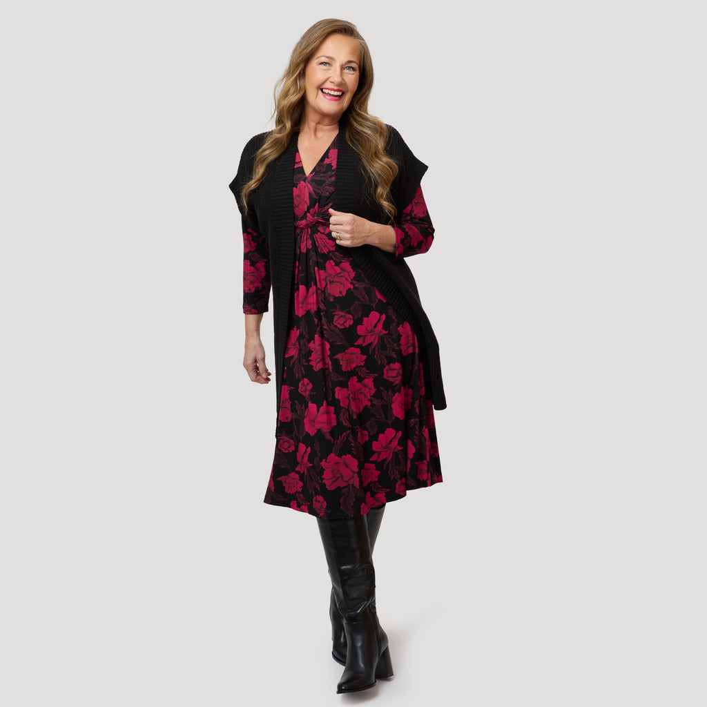 Sasha-klänning – Mörkröd