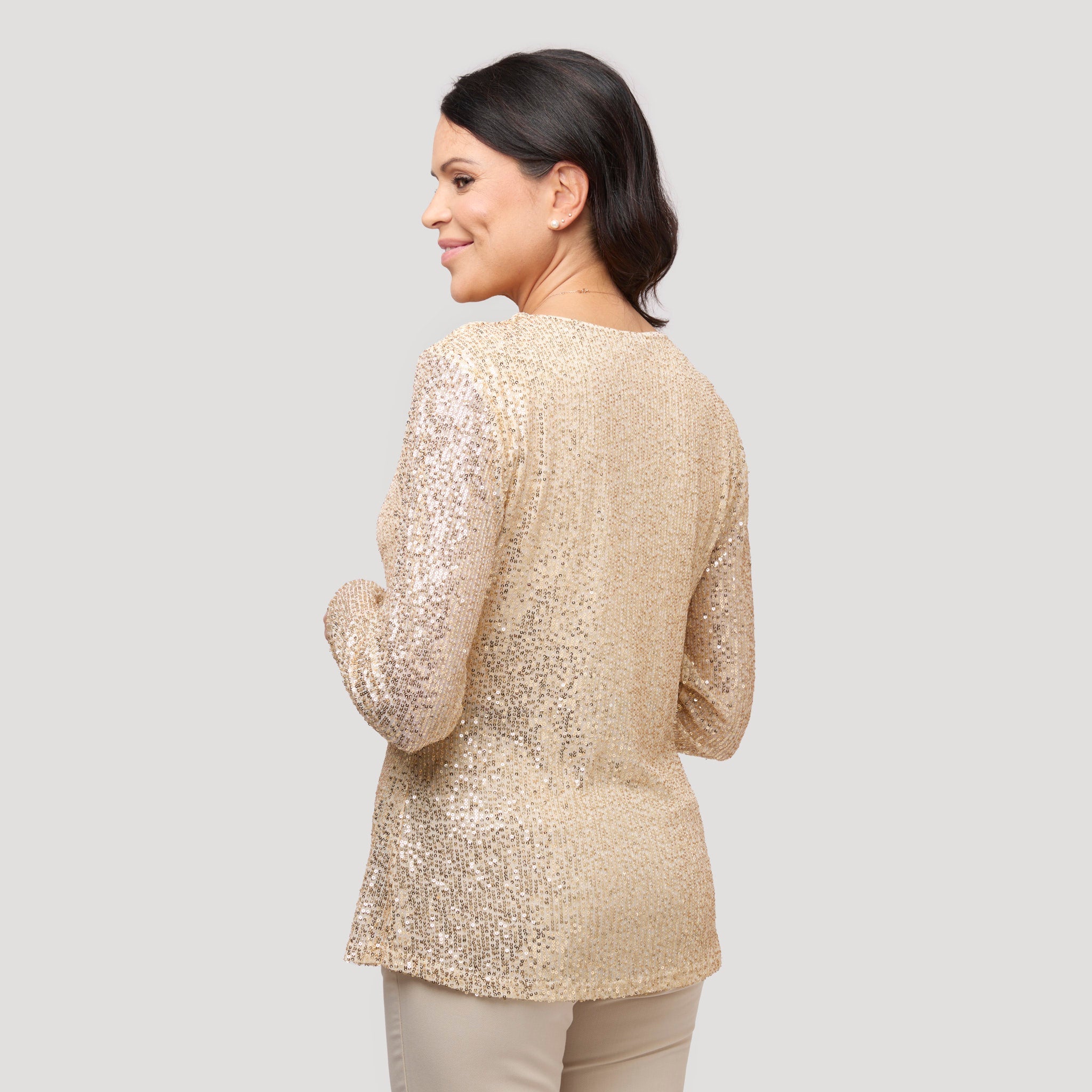 Willow paljettblus – Beige
