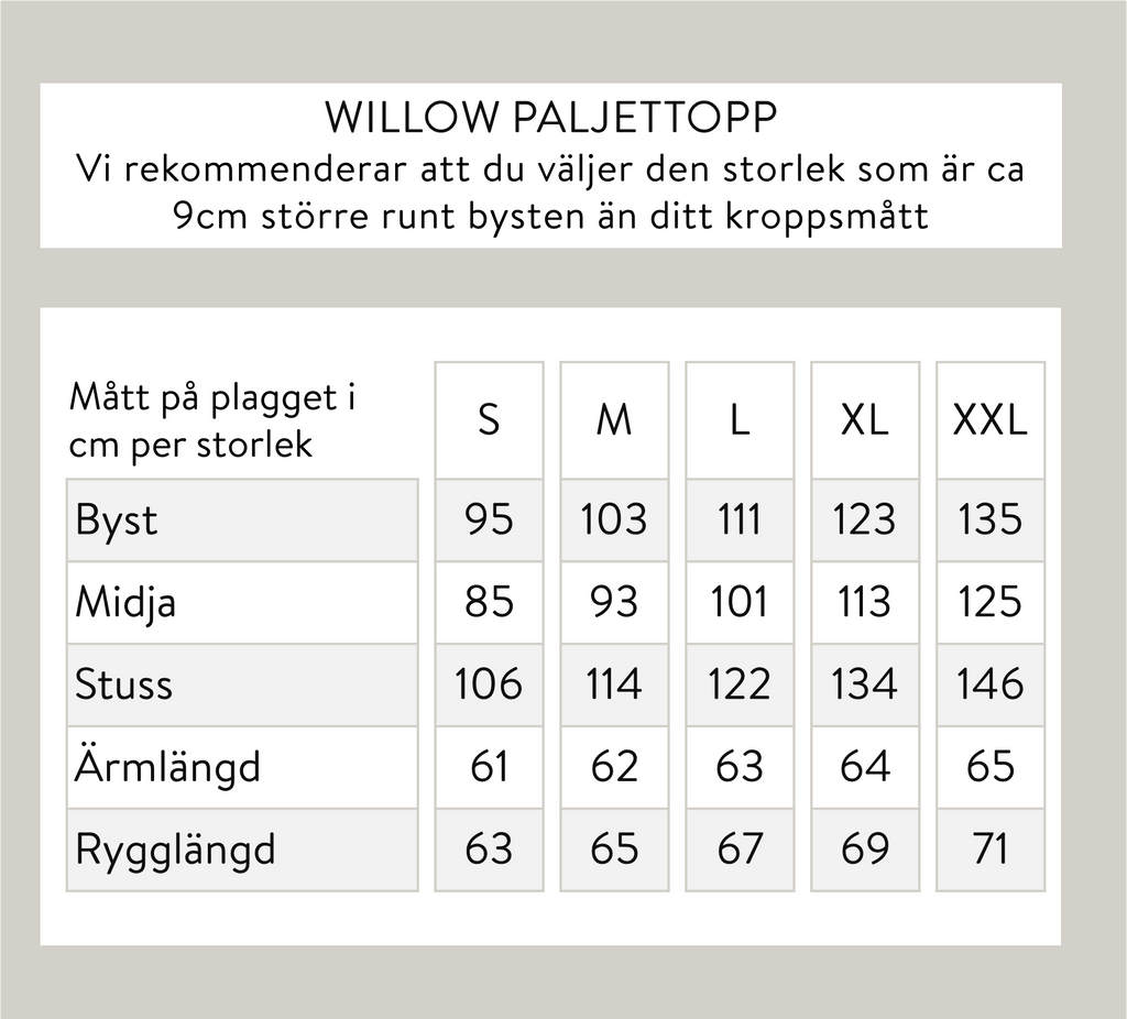 Willow paljettblus – Beige